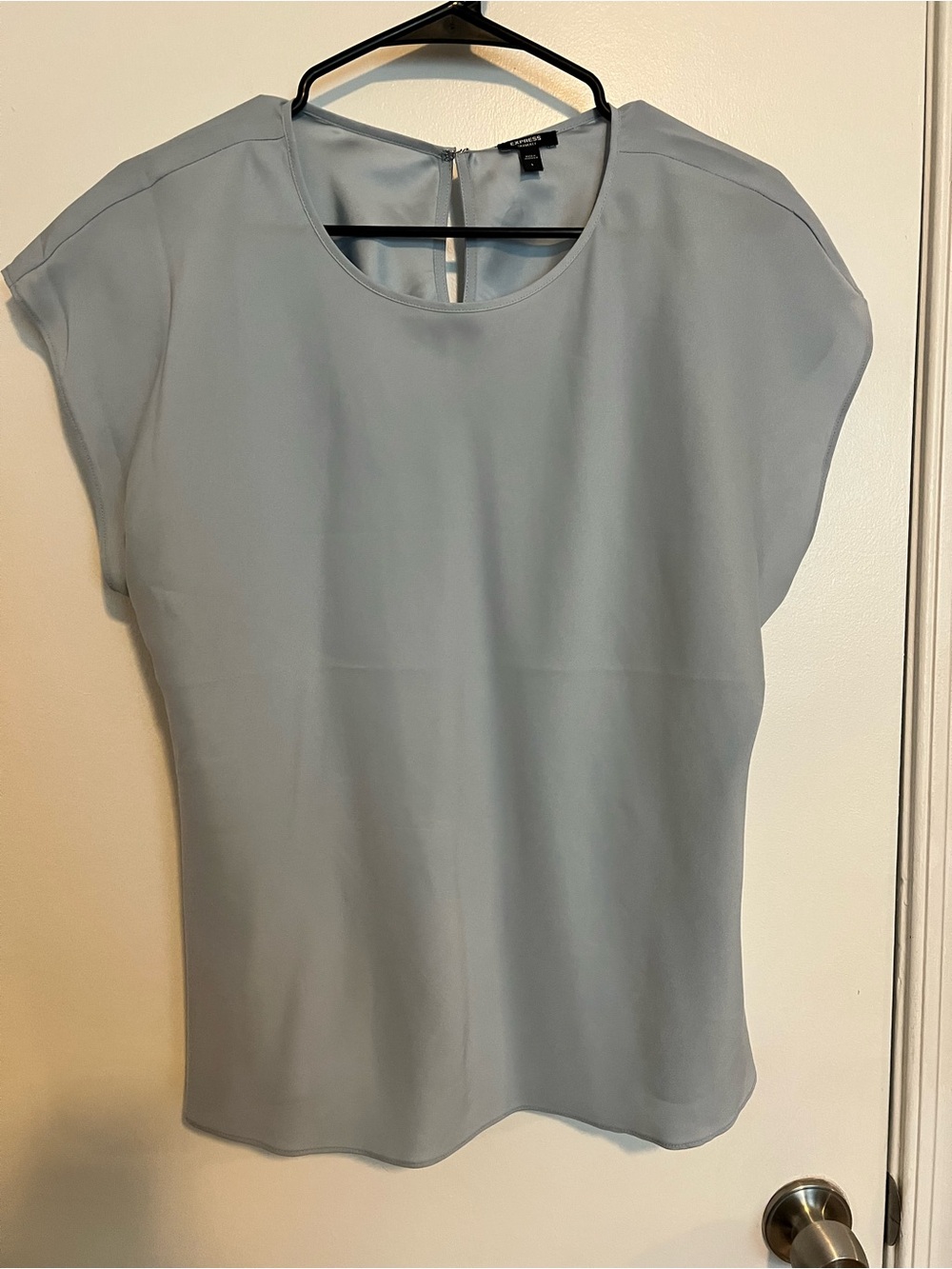 Express Light Blue Short Sleeve Blouse